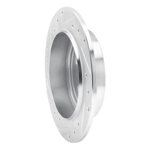 Chrysler PT Cruiser Brake Rotor (1) - Rear Right - R1 Concepts - Drilled & Slotted - Silver - `95-`07